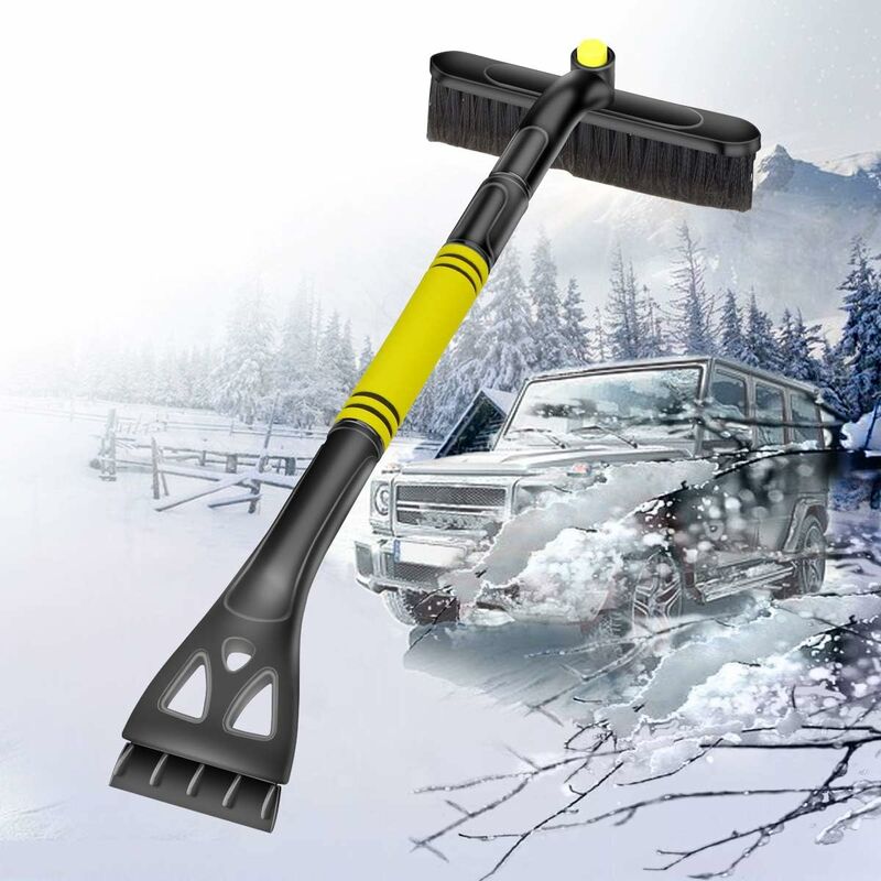 

Cepillo de nieve expandible 2 en 1 raspador de hielo con cepillo de nieve de espuma giratorio de 360 ​​° para parabrisas de coche, camión, SUV,