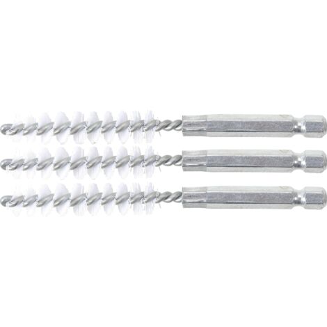 Cepillo de nylon 10 mm 6,3 mm (1/4") 3 piezas