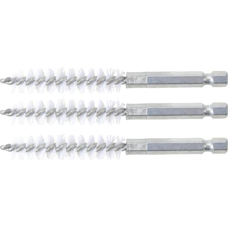 Cepillo de nylon 11 mm 6,3 mm (1/4") 3 piezas