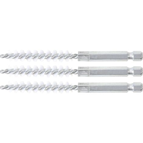 Cepillo de nylon 9 mm 6,3 mm (1/4") 3 piezas