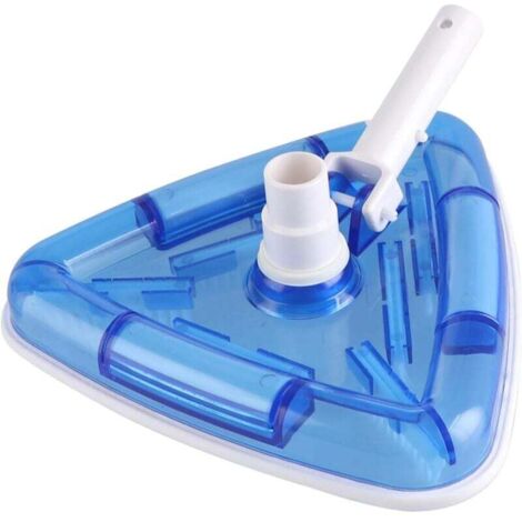 Cepillo de piscina para bomba, skimmer y aspirador con conexión 32/38 mm, triangular, blanco/azul (transparente)