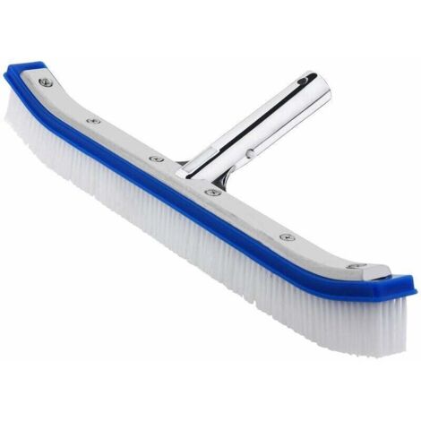 Cepillo de piscina reforzado de 46 cm apto para soportes estándar - Cerdas de PVC duro - Cabezal de conexión de aluminio Mantenimiento, limpieza