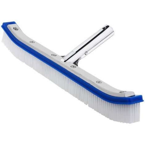 Cepillo de piscina reforzado de 46 cm apto para soportes estándar - Cerdas de PVC duro - Cabezal de conexión de aluminio Mantenimiento, limpieza