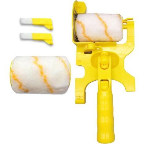 Cepillo de rodillo para bordes de pintura, cepillo de limpieza desmontable multifuncional, herramientas seguras para pared, techo, 1 Juego con mango largo