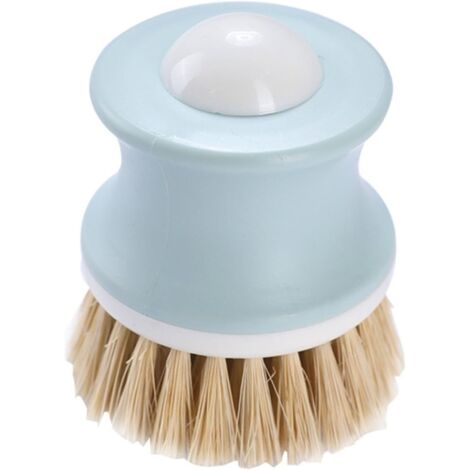 Cepillo de sisal para ollas y sartenes, con cerdas de sisal de alta densidad, mango ergonómico, apto para ollas y sartenes verdes.