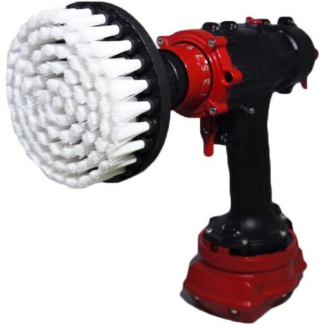 Cepillo de taladro de alta calidad, extra suave, blanco, 12,7 cm. No raya las superficies. Apto para alfombras, cuero, tapicería, muebles, interiores de coches y limpieza de cristales.