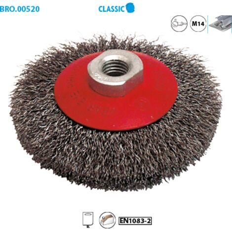 Cepillo de taza con alambre de acero ondulado para metal Classic ø 115 Hilo 0,30 Caja de 1