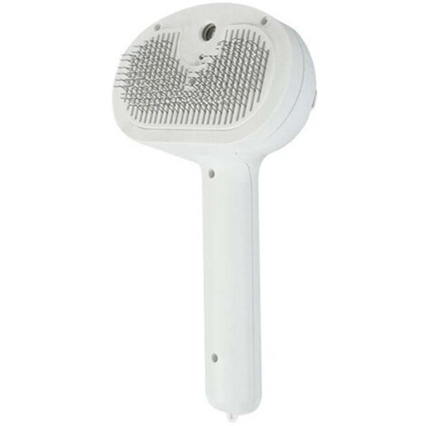 Cepillo de vapor para perros y gatos, 3 en 1, recargable, con depósito de agua, color blanco