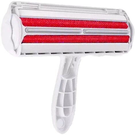 Cepillo depilatorio bidireccional ABS para perros, gatos y otros animales, color rojo