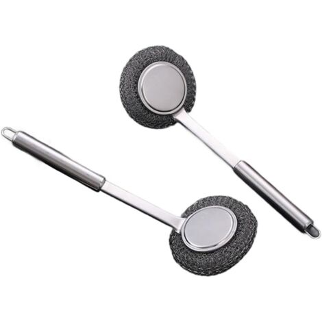 Cepillo eficiente para barbacoa - Con cerdas extralargas de acero inoxidable - Espátula y mango con aislamiento térmico - Ideal para barbacoas de gas, barbacoas de carbón y barbacoas esféricas, juego 