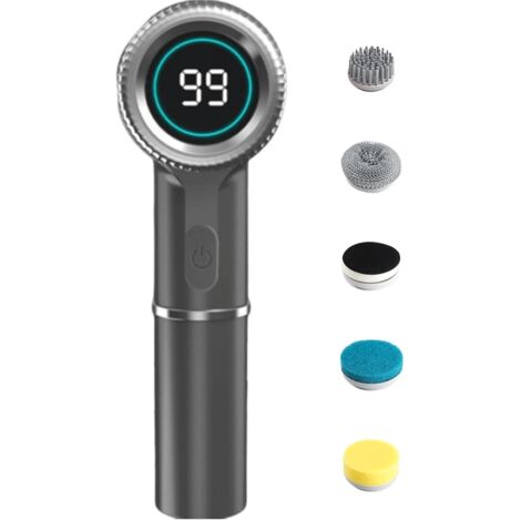 Cepillo eléctrico para fregar Cepillo de limpieza eléctrico Cepillo eléctrico para fregar Cepillo eléctrico portátil Cepillo eléctrico recargable Cepillo eléctrico para azulejos Cepillo (negro)