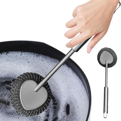 Cepillo  Herramienta de limpieza de acero inoxidable  Cepillo para ollas y sartenes de metal - para platos, parrillas, cuencos, tazas, azulejos, uso doméstico