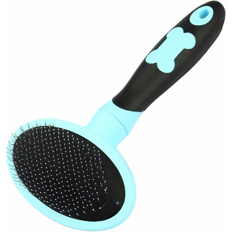 

Cepillo para perros y gatos Peine de aseo para perros y gatos con cerdas largas y cortas azul