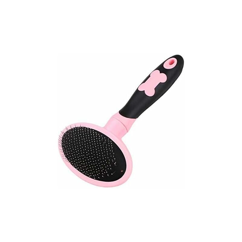 

Cepillo para perros y gatos Peine de aseo para perros y gatos con cerdas largas y cortas-Cepillo para mascotas rosa