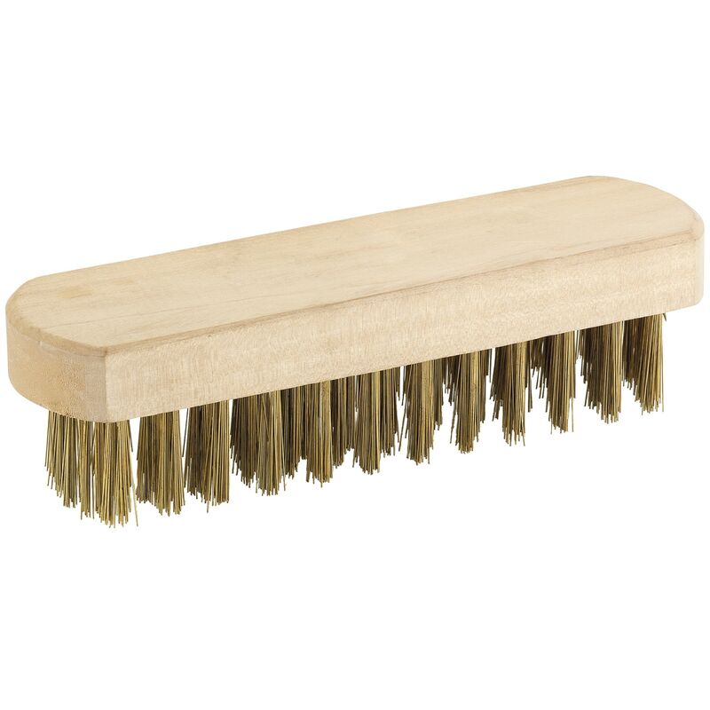 

Cepillo Manual Reforzado Alambre Recto Latonado Con Mango Madera