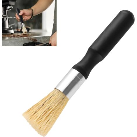 Cepillo para café (1 unidad), mango de madera, cerdas naturales de 3,5 cm, cepillo de limpieza, molinillo de café, para máquinas de café, cepillos de barista, accesorios de cocina