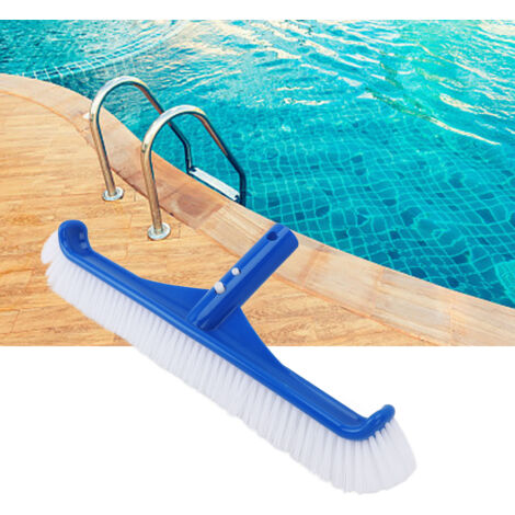 Cepillo para limpiar piscinas con cerdas de nailon, compatible con mangos telescópicos de 3,2 cm (1-1/4 pulgadas), cepillo de 45 cm de ancho para paredes y suelos, uso versátil para el hogar, hoteles