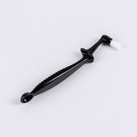 Cepillo para máquina de espresso - Cepillo de limpieza para cafetera con cuchara - Cepillo para grupo de filtro - Limpiador de cafetera - Negro