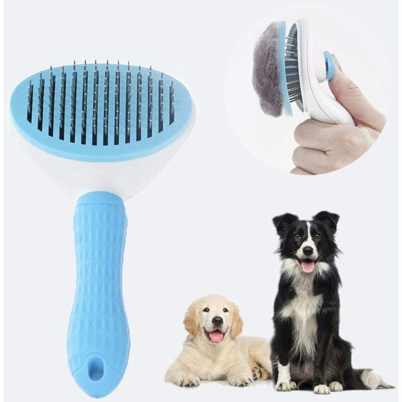 

Abcrital - Cepillo para perros autolimpiante para perros pequeños, medianos y grandes, de pelo largo y corto