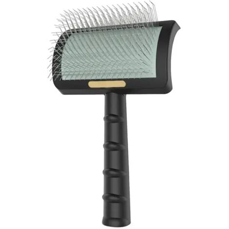 Cepillo para perros, peine, aguja para quitar el pelo, cepillo para gatos, peine, herramienta de masaje y aseo, accesorios de limpieza para perros y gatos, color negro