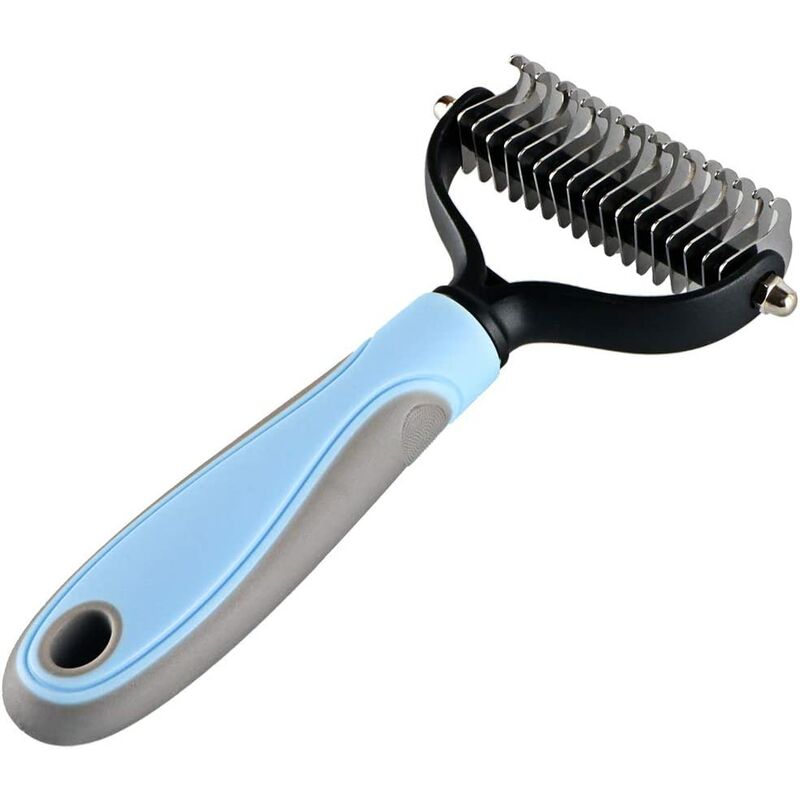 

Cepillo para perros Peine largo Peine de metal Antideslizante Peine profesional de doble cara para perros y Cepillo para perros de pelo largo