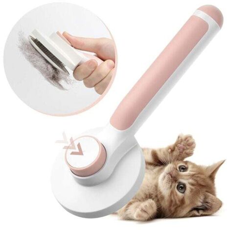 Cepillo para perros y gatos, cepillo autolimpiable para pelo muerto para gatos y perros con pelo largo y corto