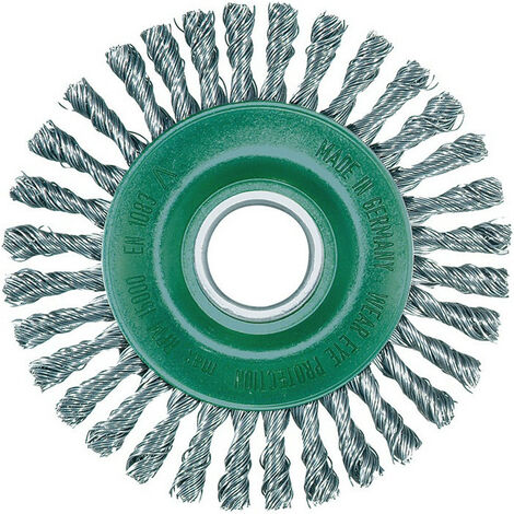 Cepillo plano D. perforación engrosada de 115 mm. Cable 0,5 mm de acero inoxidable 6 mm 15 00
