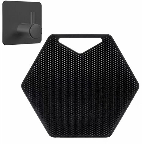 Cepillo poligonal de silicona Cepillo de baño Cabezal de lavado Cepillo de espalda Cepillo de limpieza facial con orificio de gancho colgante