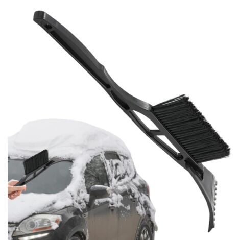 Cepillo rascador de hielo: herramienta para nieve de doble función, dispositivo automotriz de construcción robusta, accesorio de limpieza de invierno, dispositivo para eliminar hielo con alcance conve