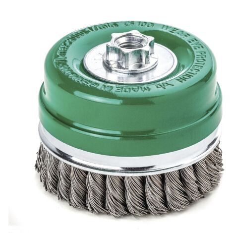 Cepillo taza con abrazadera alambre inox, trenzado 486817  Lessmann