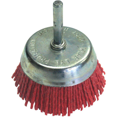 CEPILLO TAZA NYLON STEIN 75MM CON ESPIGA 6MM