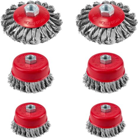 cepillos de alambre para taladro, cepillos de alambre para amoladora, cepillos de eliminación de óxido de 75 mm y 100 mm de diámetro, para amoladora de cepillo de alambre, eliminación de pintura oxida