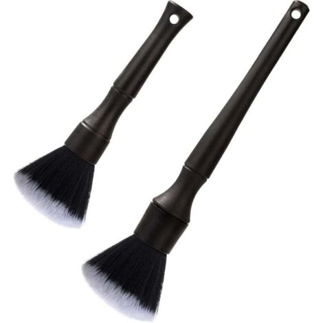 Cepillos de limpieza para coche, cepillos de detallado para coche, juego de cepillos suaves para salpicadero de coche, motocicleta, interior y exterior, rejillas de ventilación, 2 piezas