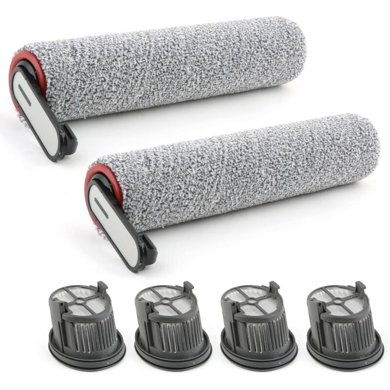 Cepillos giratorios de repuesto para aspiradoras Dreame H14/H14 Pro/H14 Dual, incluidos 2 cepillos giratorios y 4 filtros HEPA