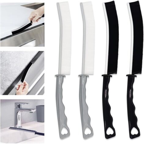 Cepillos para lechada de 4 piezas (2 colores), cepillo de limpieza para baño, ideal para ranuras, grietas y suciedad en huecos