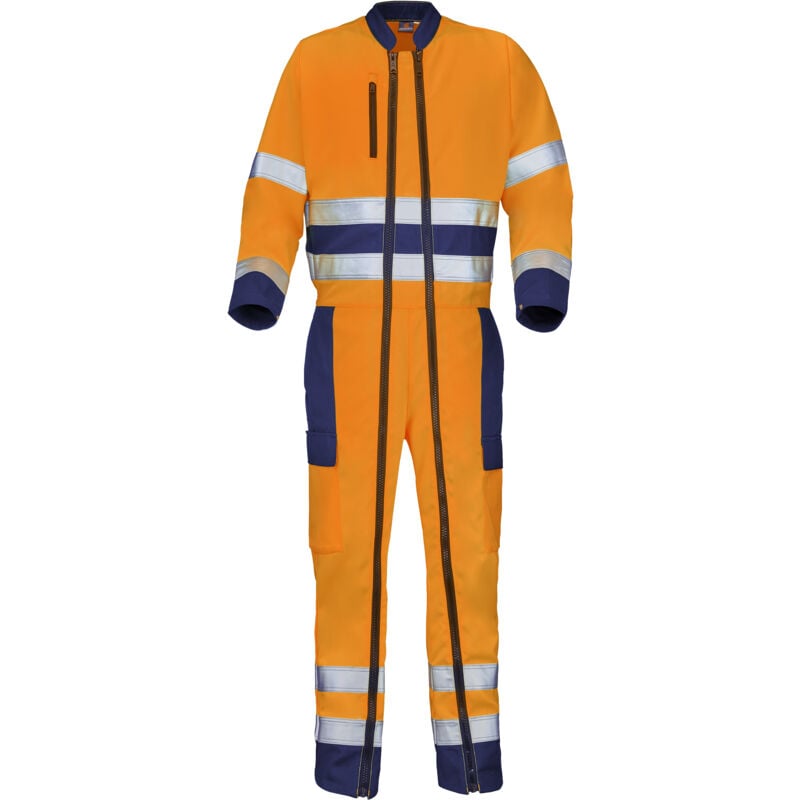 Combinaison 2 fag fluo base xp orange fluo/bleu marine xs - FR(36-38)