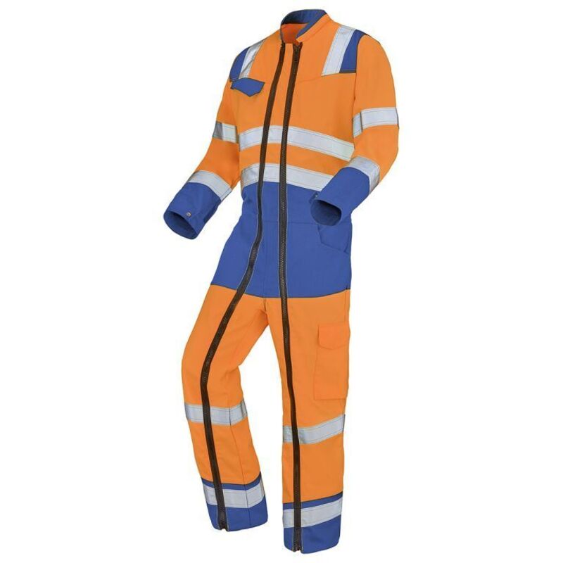 Combinaison 2 zip fluo safe xp orange fluo/bleu bugatti 3XL - FR(60-62)