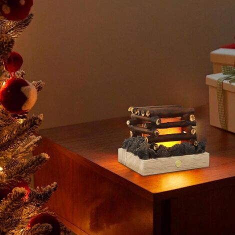 Ceppi per camino a LED, lampada da campeggio ricaricabile tramite USB, 3 modalità regolabili, finto fuoco da campeggio a LED per bar, casa, centrotavola, decorazioni natalizie