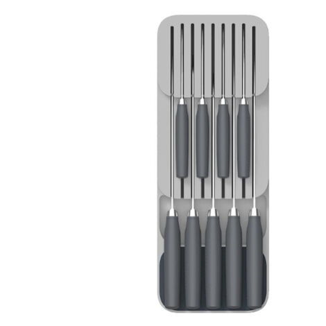 Ceppo portacoltelli grigio, 15 cm di larghezza x 39,8 cm di profondità x 7,5 cm di altezza
