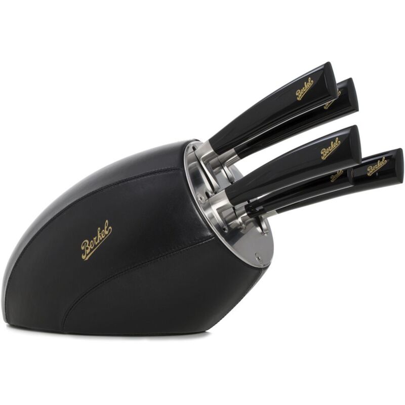 Ceppo Portacoltelli Sense Nero Set 5 Coltelli Elegance Nero Berkel