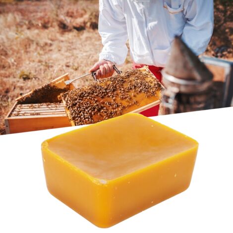 [Cera de abejas] Cera de abejas amarilla natural – bloque de 533 g para pulir y apicultura.