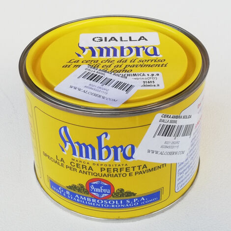 Cera Legno Ambra Solida Marrone Ml 500 Ambrosoli