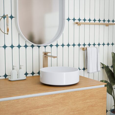 Ceramia PixL 36 x 36 x 13,5 cm lavabo sobre encimera Infinitio, sin rebosadero, blanco brillante (CEPX3636)