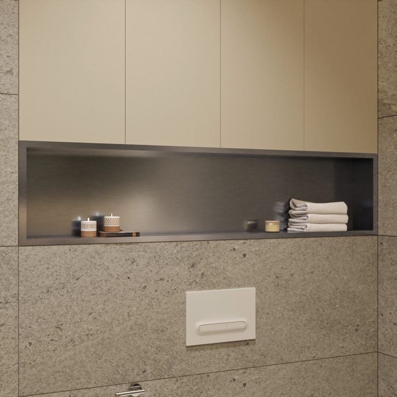 Timeless Niche de Douche à encastrer, Acier Inoxydable 304, 120x28x10cm, Chrome brossé - Ceramia