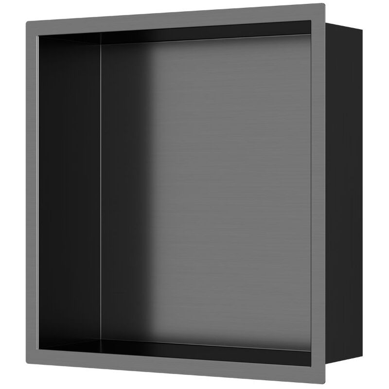 Timeless Niche de Douche à encastrer, Acier Inoxydable 304, 30x30x10cm, Gun Métal brossé pvd - Ceramia