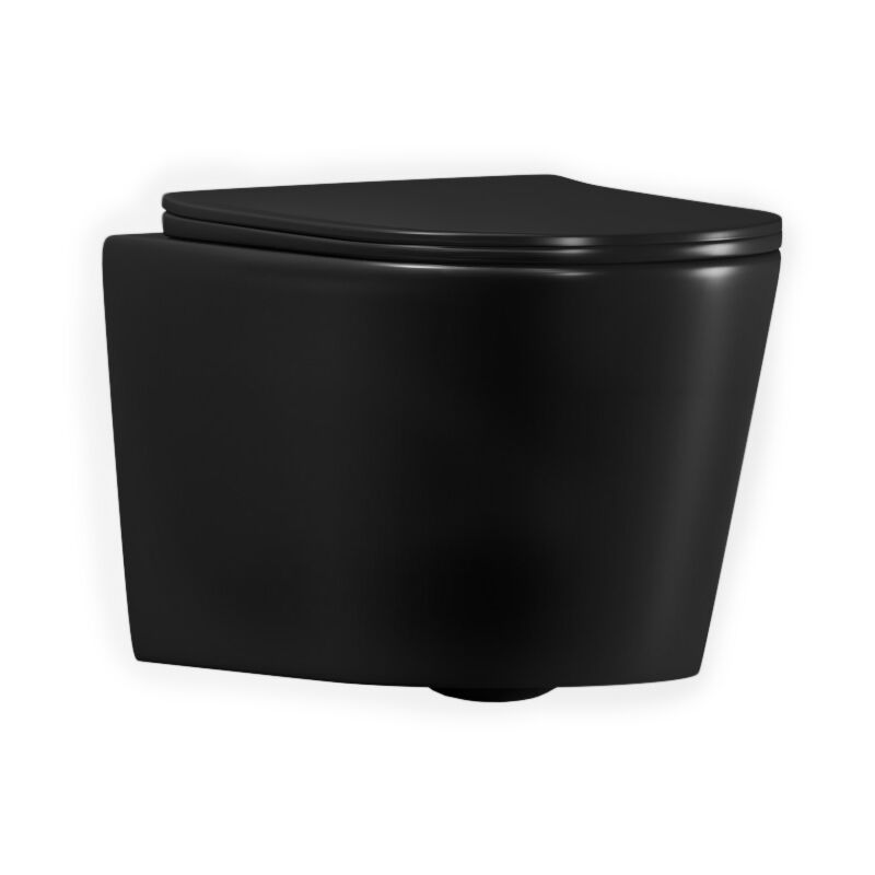 Ceramia - Tornado Rimless wc suspendu 53,5 cm sans bride avec abattant SoftClose, effet Tornado Flush, noir mat (CE142010RTORPBKM)