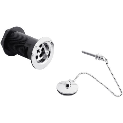Ceramic Accessories Basin Waste with Brass Plug & Brass Chain - Chrome