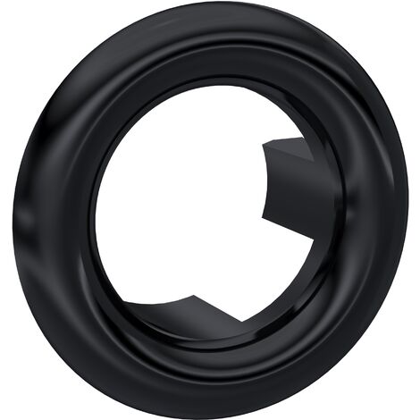 Ceramic Accessories Modern Round Basin Overflow Cover - 18.5mm - Matt Black