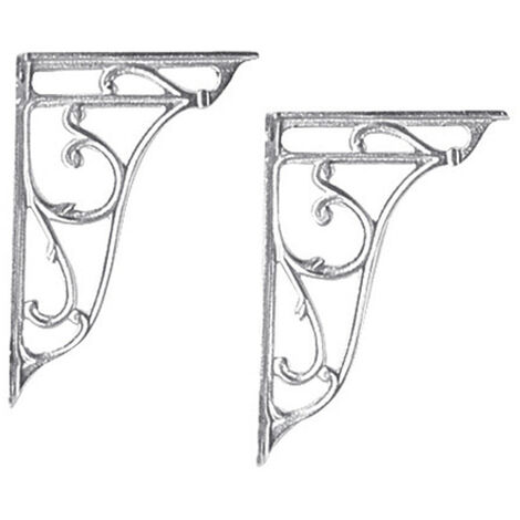 Ceramic Accessories Pair of Ornate Cistern Brackets - Chrome