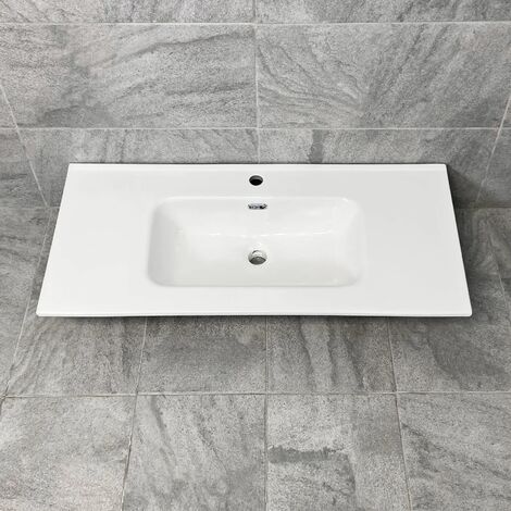 Ceramic Bathroom Sink Vanity Basin - 1010mm x 465mm - Rectangular